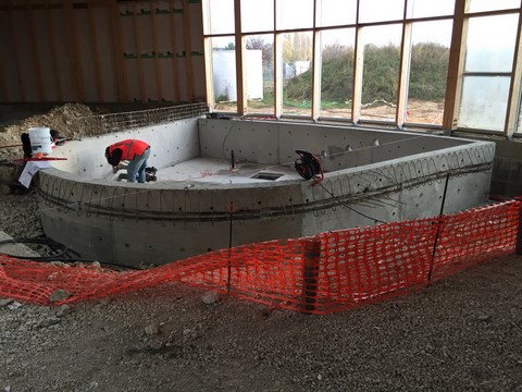 Extension du Centre nautique de Cloyes-les-Trois-Rivières - Bassin de balnéothérapie décoffré